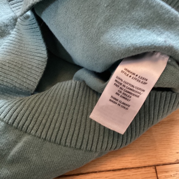 Northern reflections green/blue lightweight sweater, S petite, 100% cott… - Picture 5 of 5